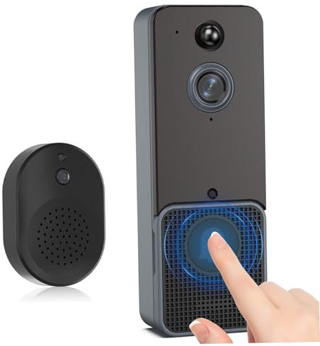 Veesper Wireless Doorbell Camera with Ring Chime, Battery Powered HD Smart Video Doorbell, 166° Wide-Angle Security for Front Door, Home Monitoring