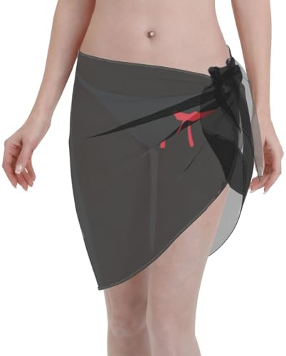 DEXNEL Sarong d'été semi-transparent imprimé karaté pour homme - Jupe courte - Maillot de bain léger