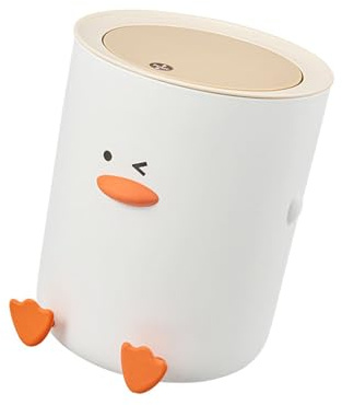 Funny Duck Shape Trash Can Silicone Sealed Lid Modern Waste Bin For Small Living Space Kitchen Bathroom Accessories Waste Basket For Small Space
