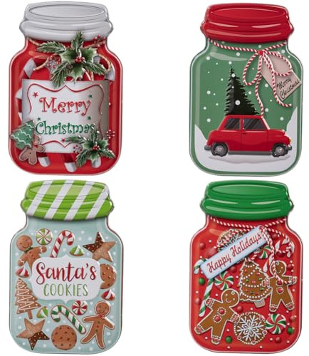 HiyyFloy Leere Blechdose Aus Weißblech Im Weihnachtsauto-Design, Blechdose Für Süßigkeiten, Kekse, Geschenke, Aufbewahrungsbehälter, Kleine Geschenkbox Für Weihnachtsfeiern