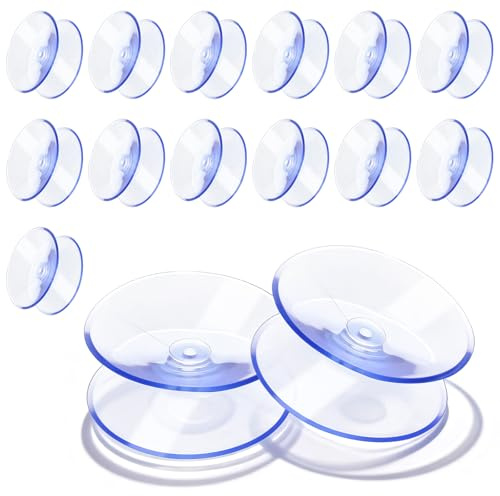 15 Stück Kleine Saugnäpfe 35mm Doppelseitige Saugnäpfe Saugnäpfes für Glasplatten Rutschfest Saugknöpfe Transparent Klein Suction Cup für Glasplatte Tischglasplatte Küche Bad Spiegel