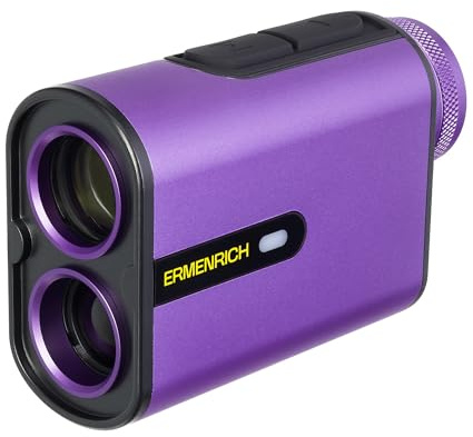 Ermenrich LG900 Site Laser-Entfernungsmesser, 6,5 x mit Neigungsmodus, Vibration und Blockierung der Flagge, 900 m, Auto-Off, für Golf, Jagd und Camping, kompakt, kompatibles Stativ, Violett