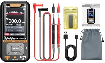AOS12 2-in-1-Oszilloskop-Multimeter, 5 MHz/Z, 48 MSa/s, Abtastung, tragbares Oszilloskop, multifunktionales elektrisches Testwerkzeug