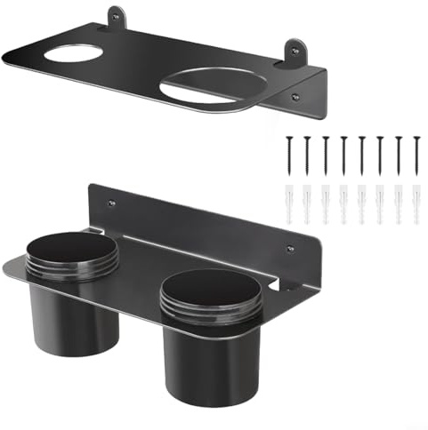 Tidgel Wall-Mounted Funnel Holder Stand for Oil Coolant Containers - Metal Bracket for Garage Workshop Kitchen Storage, 2-Pack