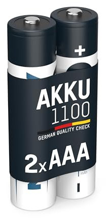 ANSMANN Akku AAA Micro Typ 1150mAh(min 1050mAh)-1.2V-Leistungsstarke NiMH AAA Akkus für Geräte mit hohem Stromverbrauch-wiederaufladbare Batterien AAA ideal für Blitzgerät Kamera&Fernbedienung-2Stück