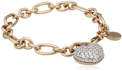 Esprit Damen Armband 925 Sterling Silber, vergoldet Rotgold, Zirkonia EUPHORIA ELBR91617B200