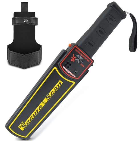 Pyle Handheld Metal Detector Security Wand - Portable Battery Operated Super Security Scanner w/ Adjustable Sensitivity, Sound Vibration Alerts, Detects Weapons, Knives and Other Metal Objects
