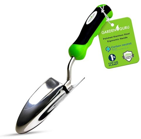 RUNADI Garden Guru Truelle de Jardin Super résistante en Acier Inoxydable Poignée Ergonomique Pelle Parfaite pour désherber, Transplanter et Creuser dans Les parterres de Jardin Hand E