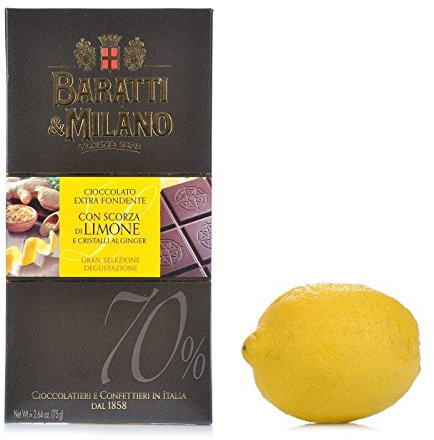 Tavoletta Cioccolato Fondente 70% Baratti & Milano Limone e Zenzero 75 gr