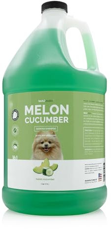 Bark2Basics Melon Gurken Hund Shampoo, 1 Gallone - Einzigartige Kräutermischung, Schützt, Repariert Und Pflegt, Liefert Nährstoffe An Haut Und Fell