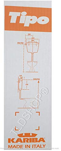 KARIBA Cassetta Esterna Universale Scarico WC Super Eco a Leva in plastica ABS 9 lt