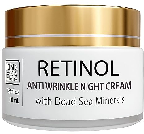 Dead Sea Collection Moisturising Night Face Cream with Retinol – Nourishing & Anti-Aging Facial Moisturiser with Dead Sea Minerals for Women and Men – Skin Tightening for All Skin Types (50 ml)