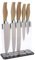 Quid Baobab Tacoma acrílica, Set de 5 Cuchillos de Cocina con Mango Efecto Madera, Acero Inoxidable