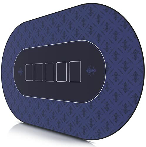 CSL - XXL Deluxe Pokermatte 1000x600mm - XXL Poker Unterlage Pokertisch mit Motiv - Tischunterlage Large Size - Pokertischauflage Blue
