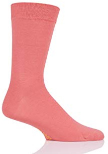 SockShop Mens Colour Burst Plain Bamboo Socks with Smooth Toe Seams Pack of 1 Peaches and Cream 12-14