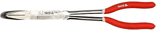Yato YT-20402 Profi-Zange, 330 mm, lange gebogene Spitze, gezahnte Backen