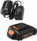 Cell9102 WA3520 Batterie au lithium pour Worx 20 V WA3525 et chargeur WA3742 compatible avec les outils électriques sans fil Worx 20 V, remplace la batterie Worx 20 V et le kit de démarrage