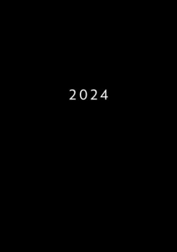 2024: A5 Kalender Planer | 1 Woche auf 2 Seiten | Jan - Dez Wochenplaner | Softcover Schwarz | Kalenderbuch Terminkalender Organizer Wochenkalender ... Buchkalender Jahresplaner Taschenkalender