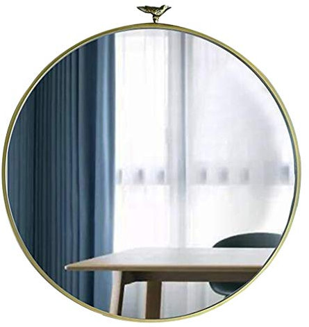 Spiegel Curve Round, runder Wandspiegel, Bad Spiegel, Schminkspiegel Runder dekorativer Eisenrahmen-Wandspiegel HD Wasserdichter Kosmetikspiegel für Eingangsbereiche, Waschräume, Wohnzimmer und mehr