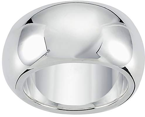 Vinani Damen Ring 925 Sterling Silber – Abgerundeter, Massiver & Glänzender Design-Ring, Zeitloser Schmuck für Frauen, Handgefertigter