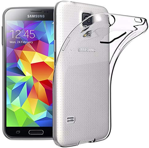 Verco Handyhülle für Samsung S5 Case, Handy Cover für Samsung Galaxy S5 Hülle Transparent Dünn Klar Silikon, durchsichtig