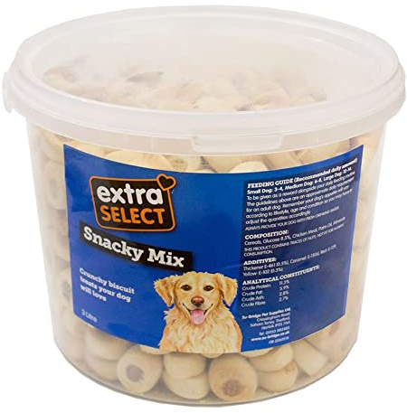 Extra Select Snacky Mix Dog treat Biscuits in a 3lt Bucket (approx 270 biscuits)