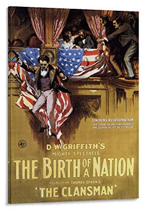 LKJHLK Klassische Filmplakate mit der Geburt einer Nation, Vintage-Stil, 6 Leinwand-Dekorationen, 30 x 45 cm, Rahmen
