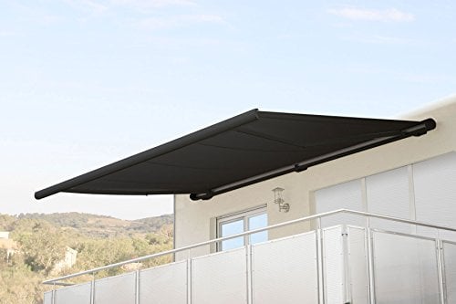 Mendler Elektrische Kassettenmarkise T124, Markise Vollkassette 5x3m - Acryl anthrazit, Rahmen anthrazit
