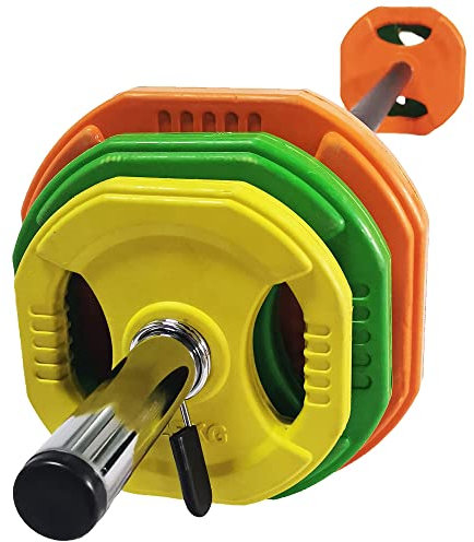 RIP X 20kg Rubber Coated Studio Pump Set - Barbell and Weights for Aerobic Exercise