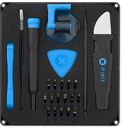 iFixit Essential Electronics Toolkit, Starter set di riparazione, 16 punte di precisione (4 mm), cacciavite e strumenti di apertura per smartphone
