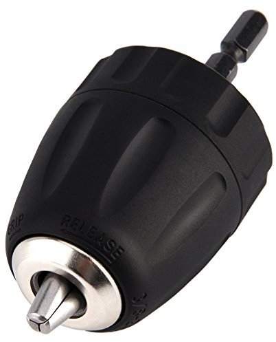 Gugxiom Keyless Drill Bit Chuck Clip, Hex and Round Shanks 3/8‑24UNF 0.8‑10MM Drill Chuck Change Adapter w/ 1/4'' Hex Shank Rod Adapter Keyless Chuck for Lathes and Drill Presses