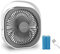 Xoali USB Desk Fan - 8 Inch Portable, 3 Speeds, Rechargeable Cooling Fan, Strong Airflow, Quiet for Bedroom, Home, Car, Outdoor (White and Gray)