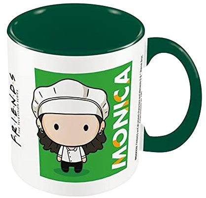FRIENDS Pyramid International (Monica Chibi) - Taza de cerámica interior verde de 315 ml, tamaño único