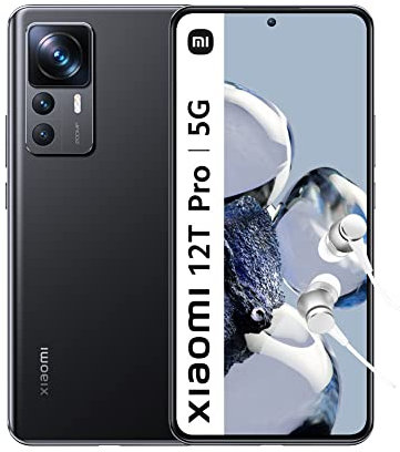 Xiaomi 12T Pro 5G Smartphone+Kopfhörer, 8+256GB, 6.67” 120Hz CrystalRes AMOLED-Display, Snapdragon 8+ Gen 1, 200MP Ultimate Kamera, 120W HyperCharge, 5000mAh, Black (DE Version + 2 Jahre Garantie)
