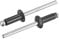 sourcing map Aluminum Blind Rivets, 4mm x 10mm (5/32 x 25/64) Open End Rivet Flat Round Head for Joining Metal Plate Leather, Black 25 Pcs