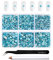 Beadsland 4300 Stück Blau Strasssteine mit flacher Rückseite,Nagelsteine, runde Kristall-Strasssteine zum Basteln, gemischt in 6 Größen, mit Picking-Pinzette und Wachsstift-Set, SS6–SS20,Aquamarin