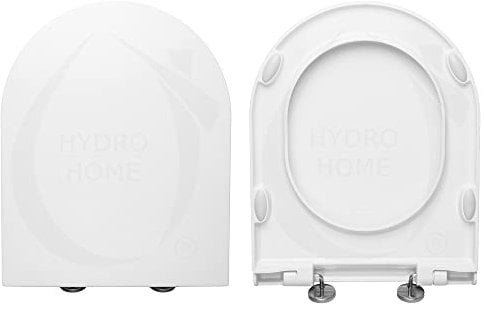 HYDRO HOME Toilet cover SLIM SOFT CLOSE AND QUICK RELEASE Compatible with O. Novo Villeroy & Boch, Thermosetting Plastic Adjustable Hinges from the bottom, White Color MADE IN ITALY