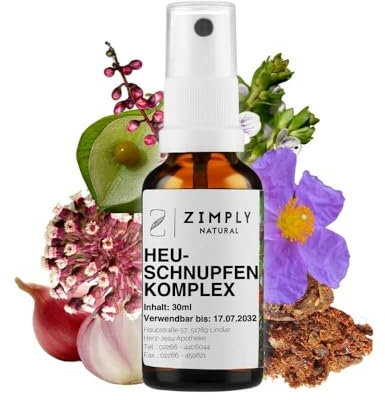ZIMPLY NATURAL® Heuschnupfen Komplex Spray, pflanzliches Mittel bei Heuschnupfen und Pollenallergie - Natürlich, Sanft, Nachhaltig, 30ml