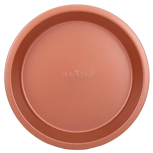 NutriChef Teglia rotonda in rame da 22,9 cm, superficie rivestita antiaderente, ideale per la preparazione degli alimenti, servire, pasticceria e dessert, utilizzata per il numero di modello NCBSCC54