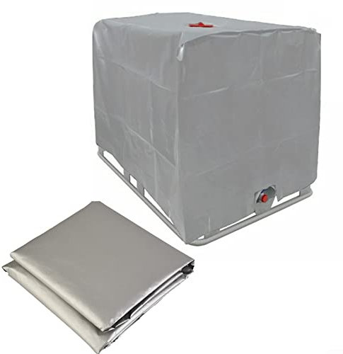 HpLive IBC Tank Abdeckung, Anti-UV Schutzhülle für Wassertank 1000L Schutzabdeckung, Wasserdichte Abdeckung für IBC-Tank Behälter Regenwassertank, 120x100x116cm Grau