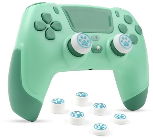 RALAN Grün Wireless Controller Kompatibel mit PS4/Pro/Slim/PS3/IOS/For Switch/PC for PS4 Dualshock 4 Gamepad mit Kopfhöreranschluss und Touchpad