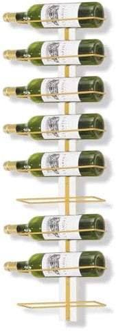 B4Life Weinregal Flaschenregal, Weinregal Wand für 9 Weinflaschen -Weinregal Wand Holz, Metall Schwarz Weinregal Hängend Wandmontage Weinflaschenregale für Küche, Esszimmer, Bar
