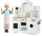 RELAX4LIFE Cucina Legno per Bambini, Set da Cucina Ben Attrezzato con Microonde, Forno, Lavatrice, Giocattolo Educativo per Bambini 3+ Anni