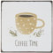 Nostalgie Metallschild Blechbild Bild Coffee Time Kaffee Zeit Wandbild Blechschild 18x18cm