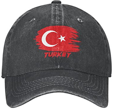 501 Damen Herren Cotton Cap Türkei-Nationalflagge Angeln Hüte Atmungsaktiv Baseballkappe Verstellbar Trucker Kappe Für Wander Sport Tennis