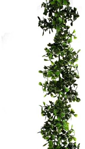 CREATIV green Buchsbaumgirlande künstlich 150cm I Künstliche Ranken mit naturgetreuen Blättern I hochwertige Buchsgirlande künstlich I stilvolle künstliche Girlande grün I Ideal als Indoor Deko