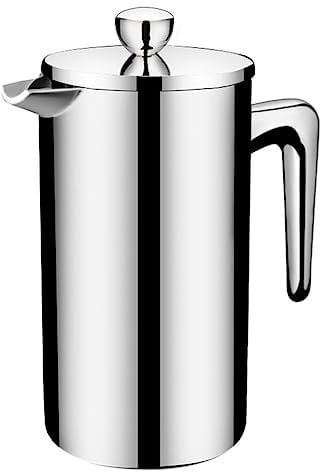 yoligan Professional Stainless Steel French Press Coffee Percolators Best Double Wall Coffee Pot Giving One Filter Basket B