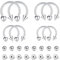 AVYRING 40 Stück 16G Silber Edelstahl Hufeisen Septum Piercing Ring, 6/8/10/12mm Creolen Ohrring Augenbraue Lippe Tragus Knorpel Daith Conch Helix Piercing Schmuck für Frauen Männer