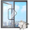 XXIUDEE Cat Safety Net Window Screen for Cats, Custom Size Cat Protection Window Guard, Fly Screen Netting Anti-Mosquito Insect, Balcony Window Safety Screen Mesh