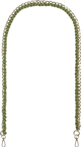 styleBREAKER Taschen Schulterriemen mit eingeflochtener Kette, Wechsel Taschengurt, Handyband, Handykette, Karabiner 02013038, Farbe:Oliv